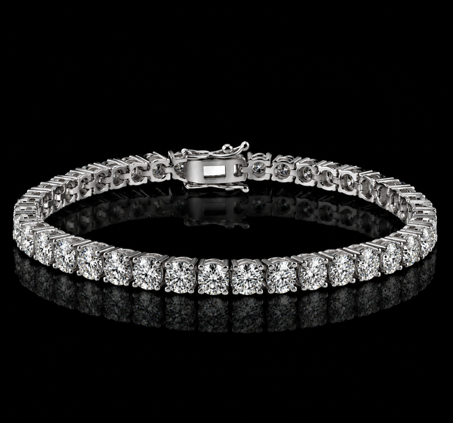925 Sterling Silver Moissanite 3MM Tennis Chain & Bracelet