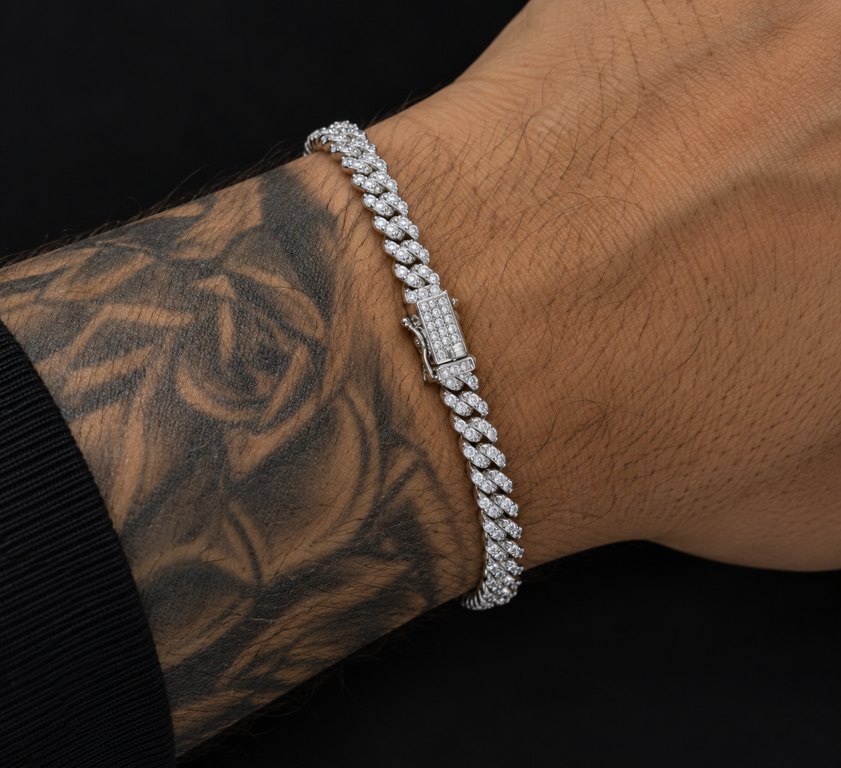 925 Sterling Silver Moissanite Monaco 5MM Bracelet