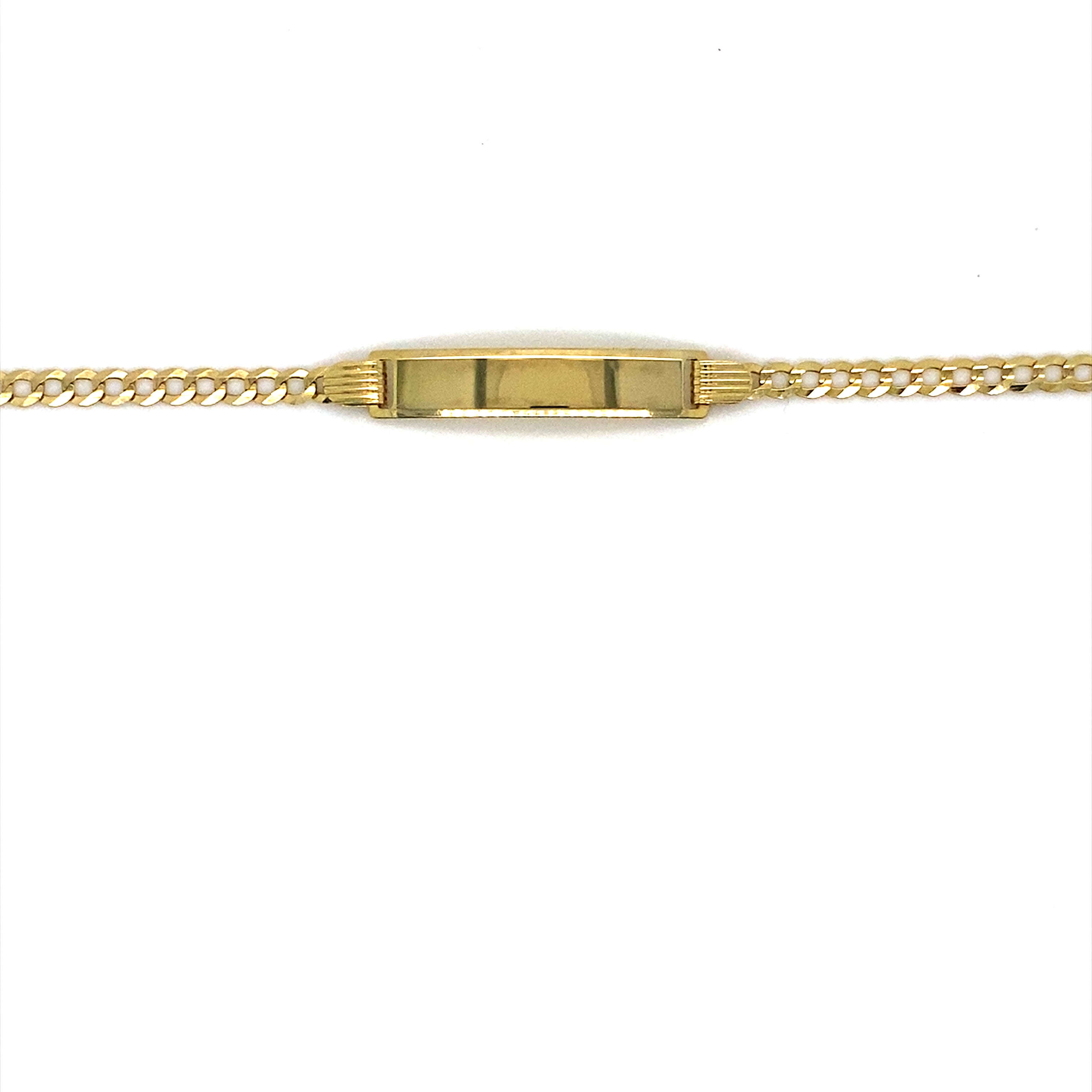 チャッキーページ 14K Yellow Gold Curb Link ID Bracelet 6” – D's Custom Jewelry