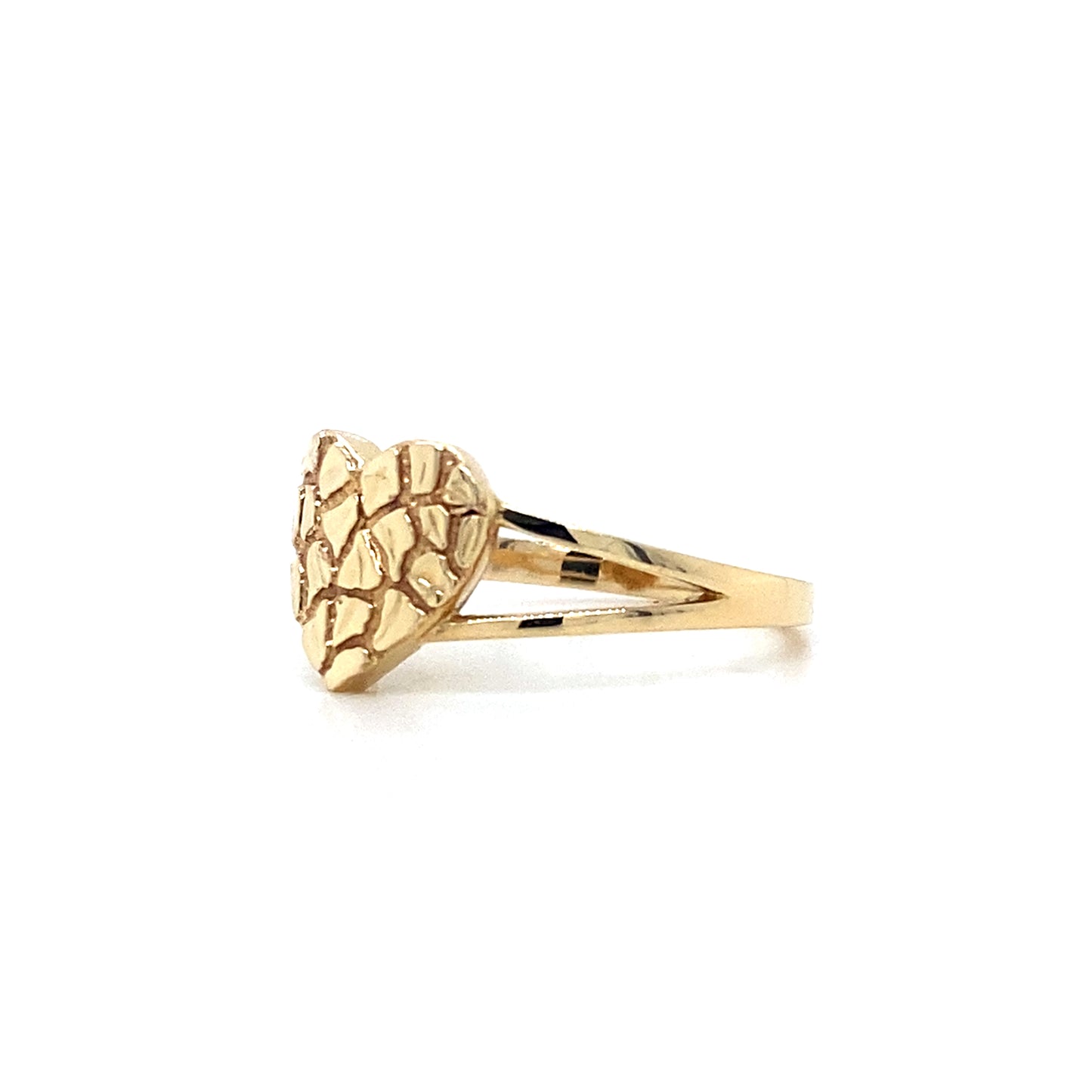 14K Yellow Gold Heart Nugget Ring