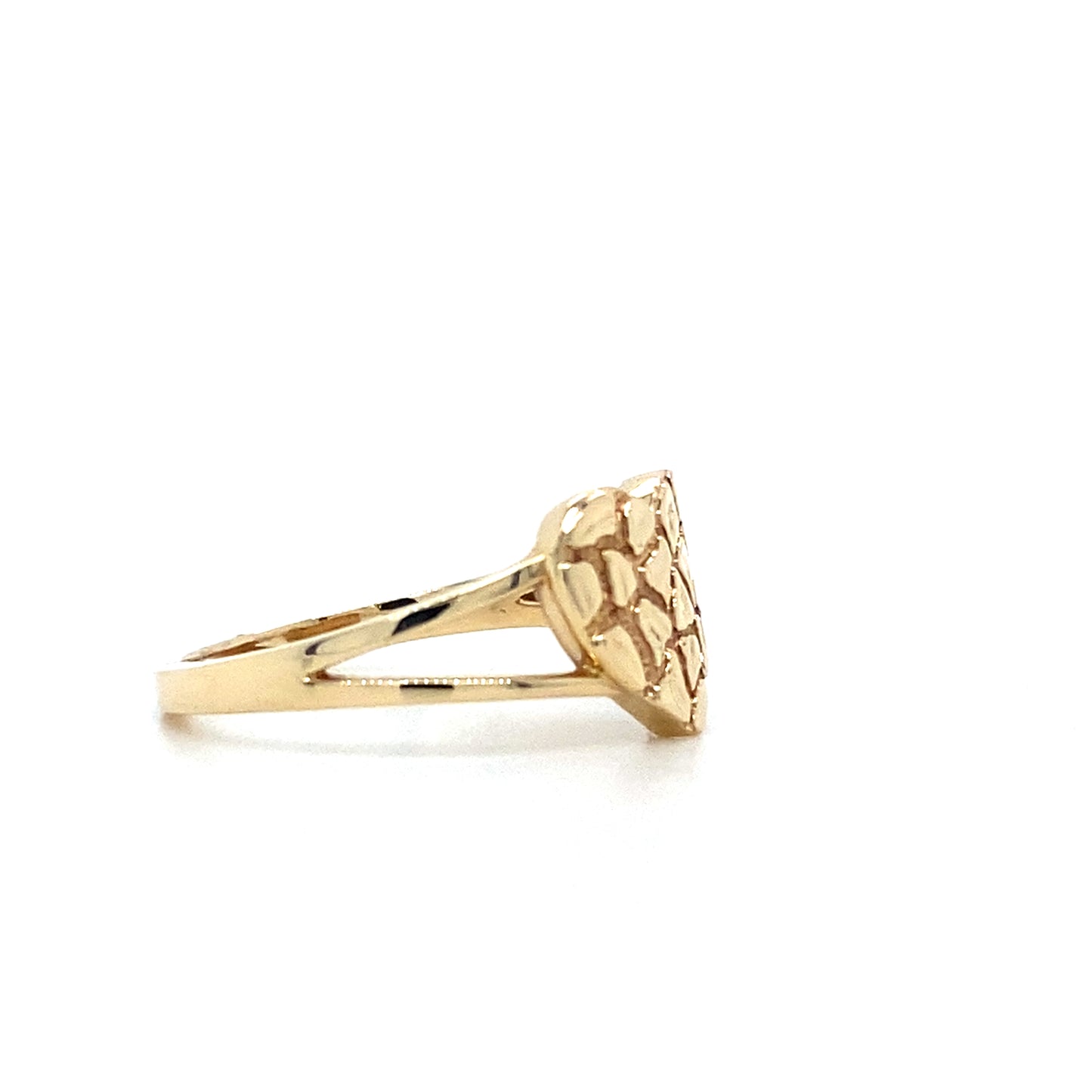 14K Yellow Gold Heart Nugget Ring