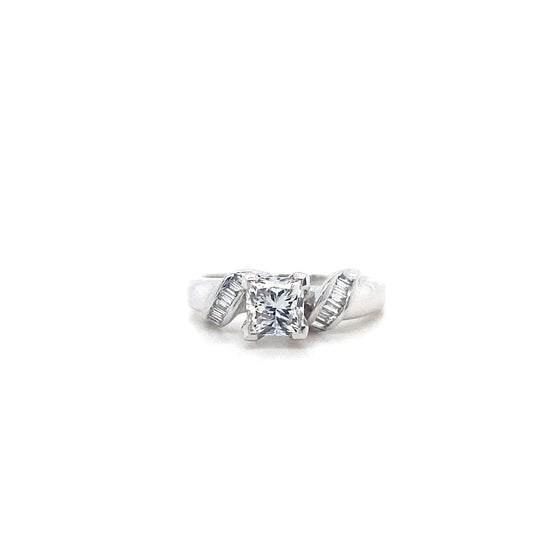 14K White Gold Engagement Ring – 1.01 Ct Lab-Grown Diamond