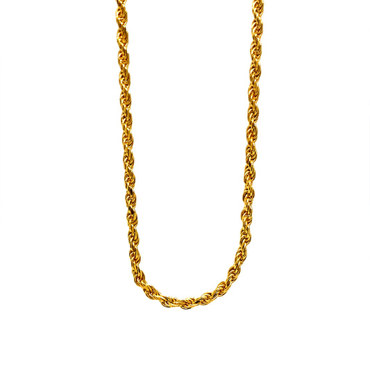 2MM Gold Plated Rope Chain In 925 Silver