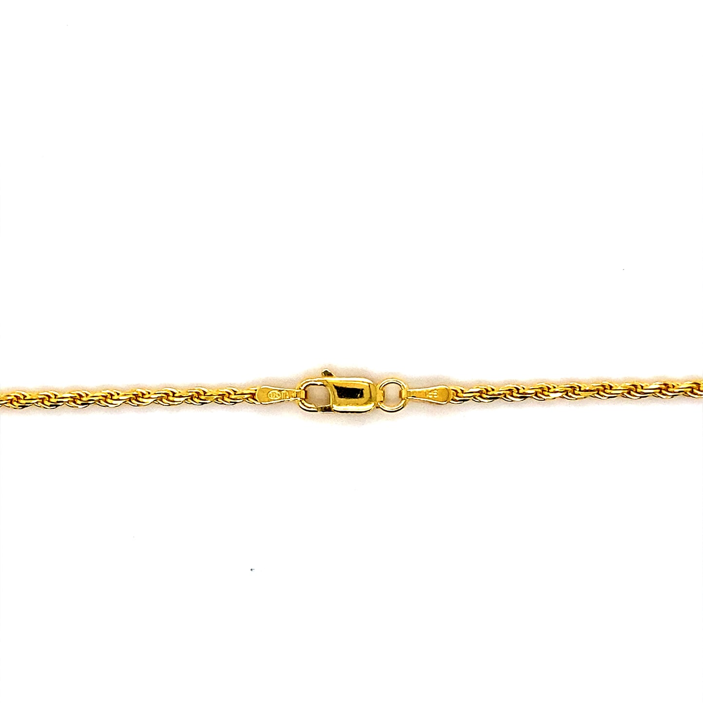 2MM 24” Gold Plated Rope Chain In 925 Sterling Silver