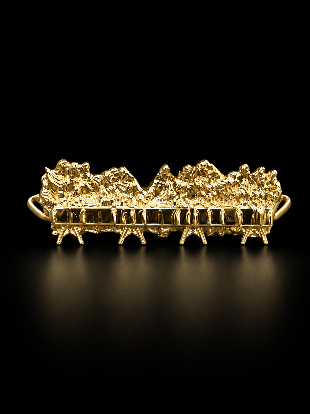925 Silver Last Supper Double Finger Ring