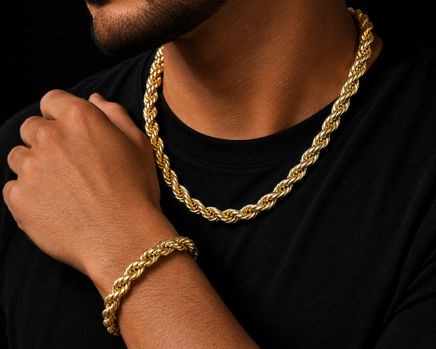 925 Sterling Silver 8MM Hollow Rope Chain