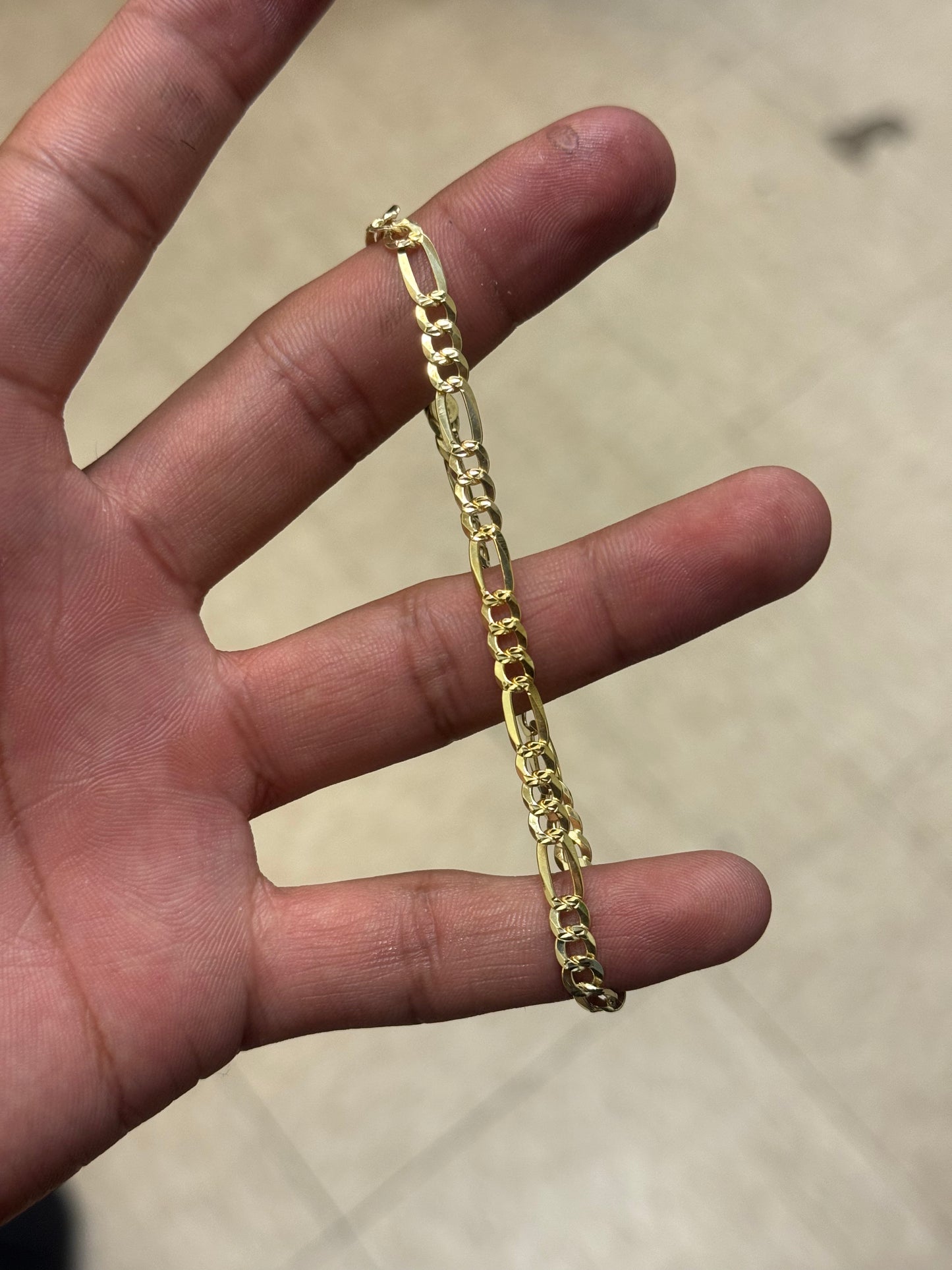 5MM Gold Plated Figaro Bracelet