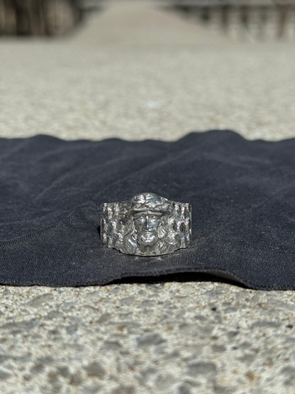 925 Silver Jesus Ring Rose Gold - D's Custom Jewelry