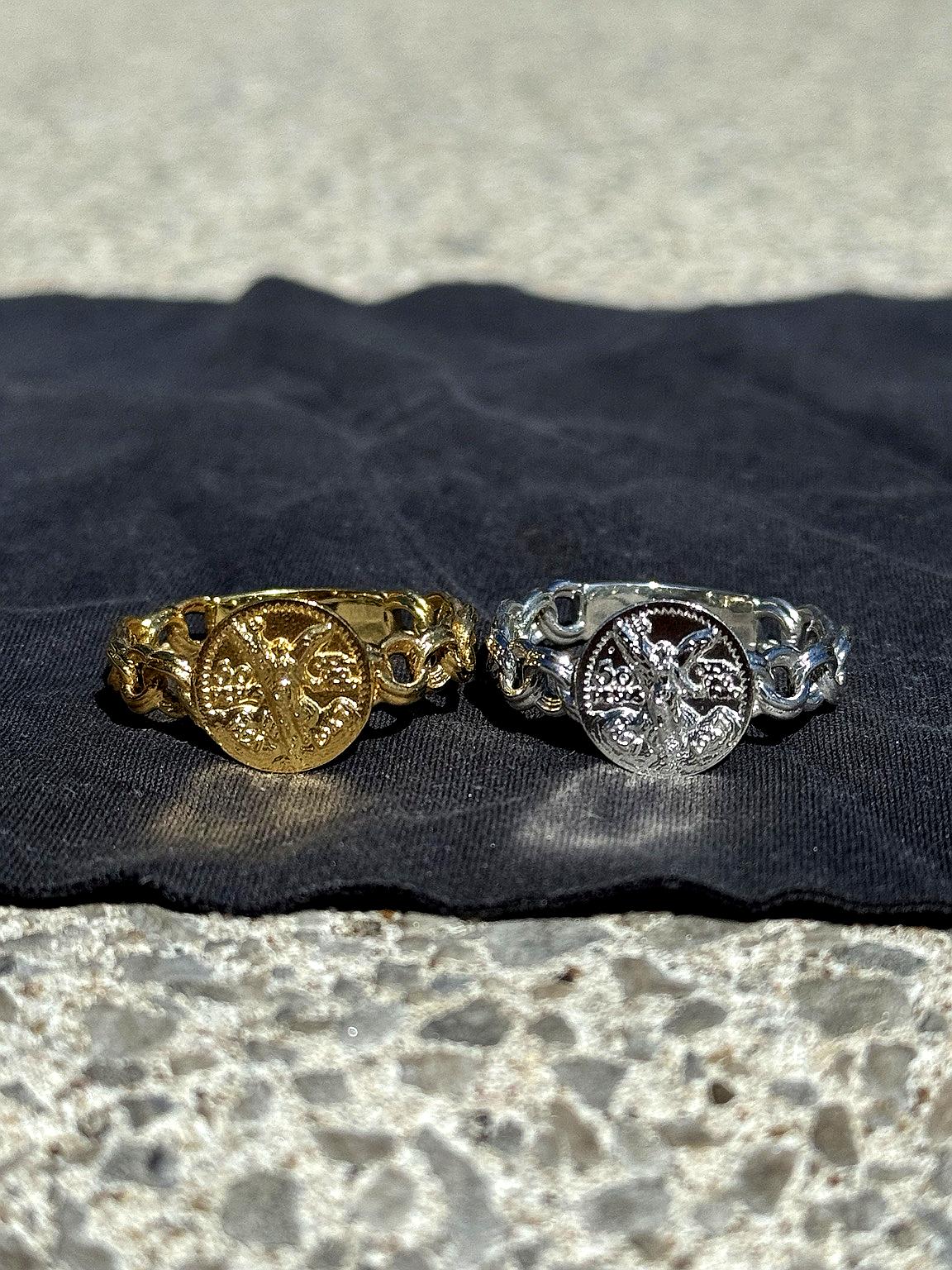 925 Silver Centenario Chino Link Ring