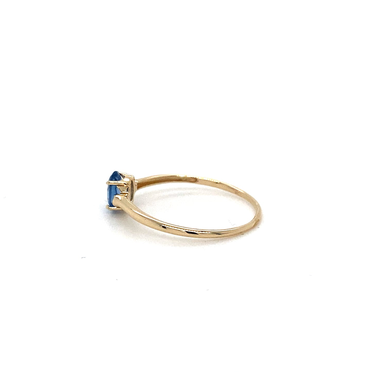 14K Gold Ring with Vibrant Swiss Blue Topaz