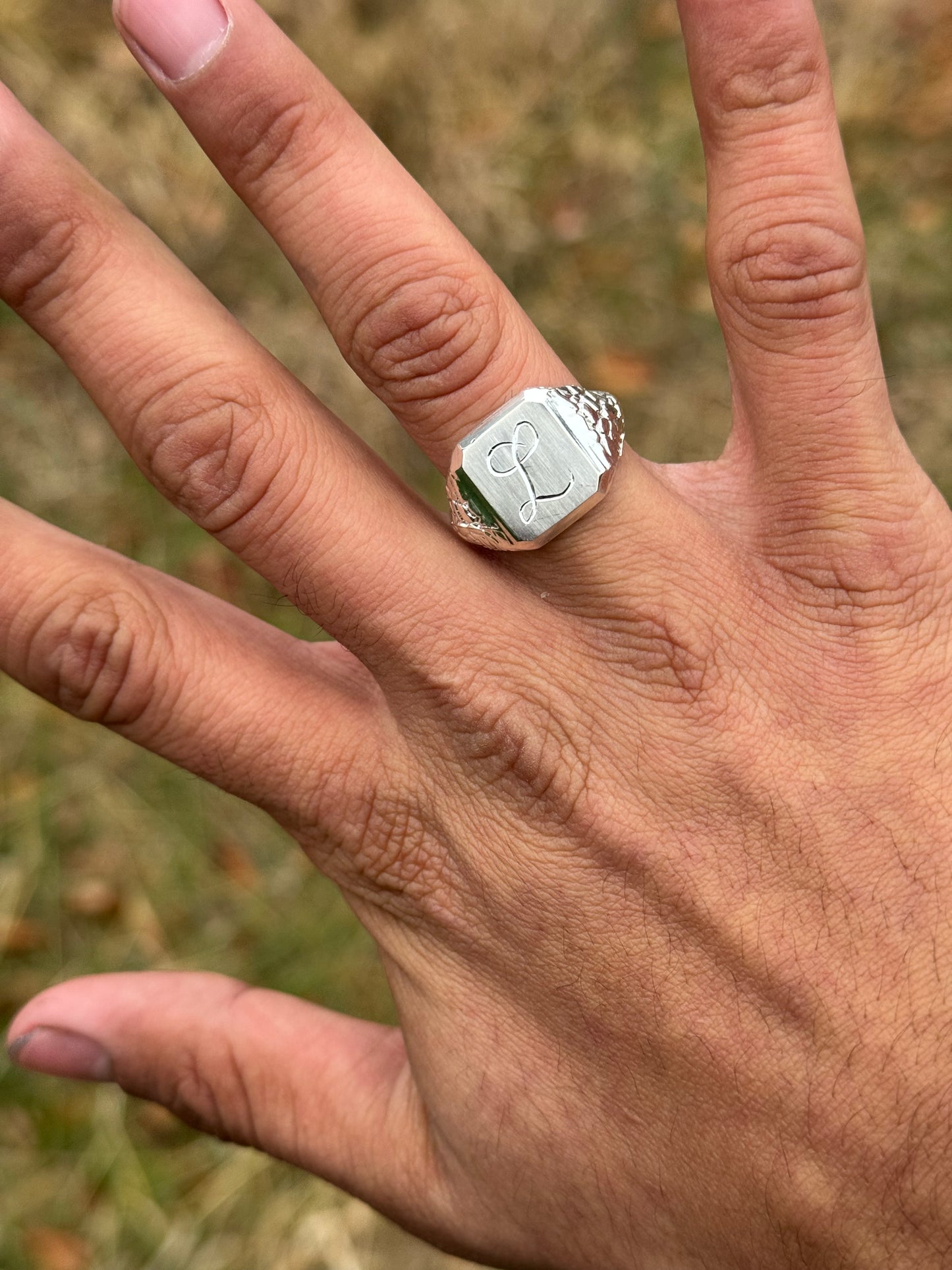 925 Silver Initial Ring