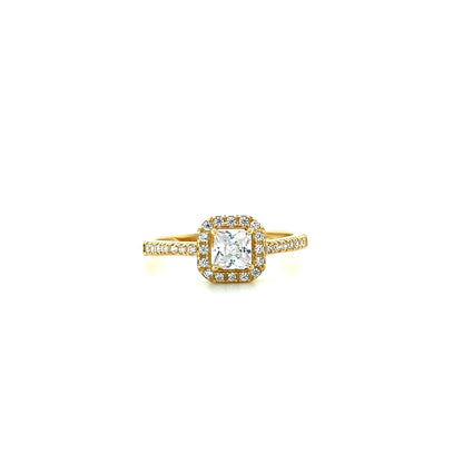 14K Yellow Gold Ever & Ever Halo-Style Engagement Ring