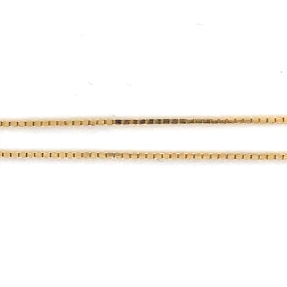 16” 0.5MM Box Chain W/ Heart Pendant In 14K