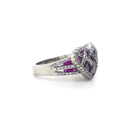Heart Shaped Women’s Ring In 925 Sterling Silver