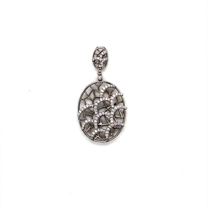 925 Sterling Silver Floral Drop Pendant