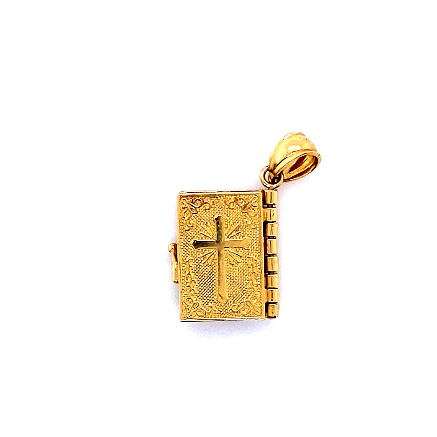 2-Tone 14K Santa Biblia Spanish Religious Charm