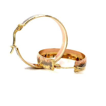 14K Multi-Color Hoop Earrings