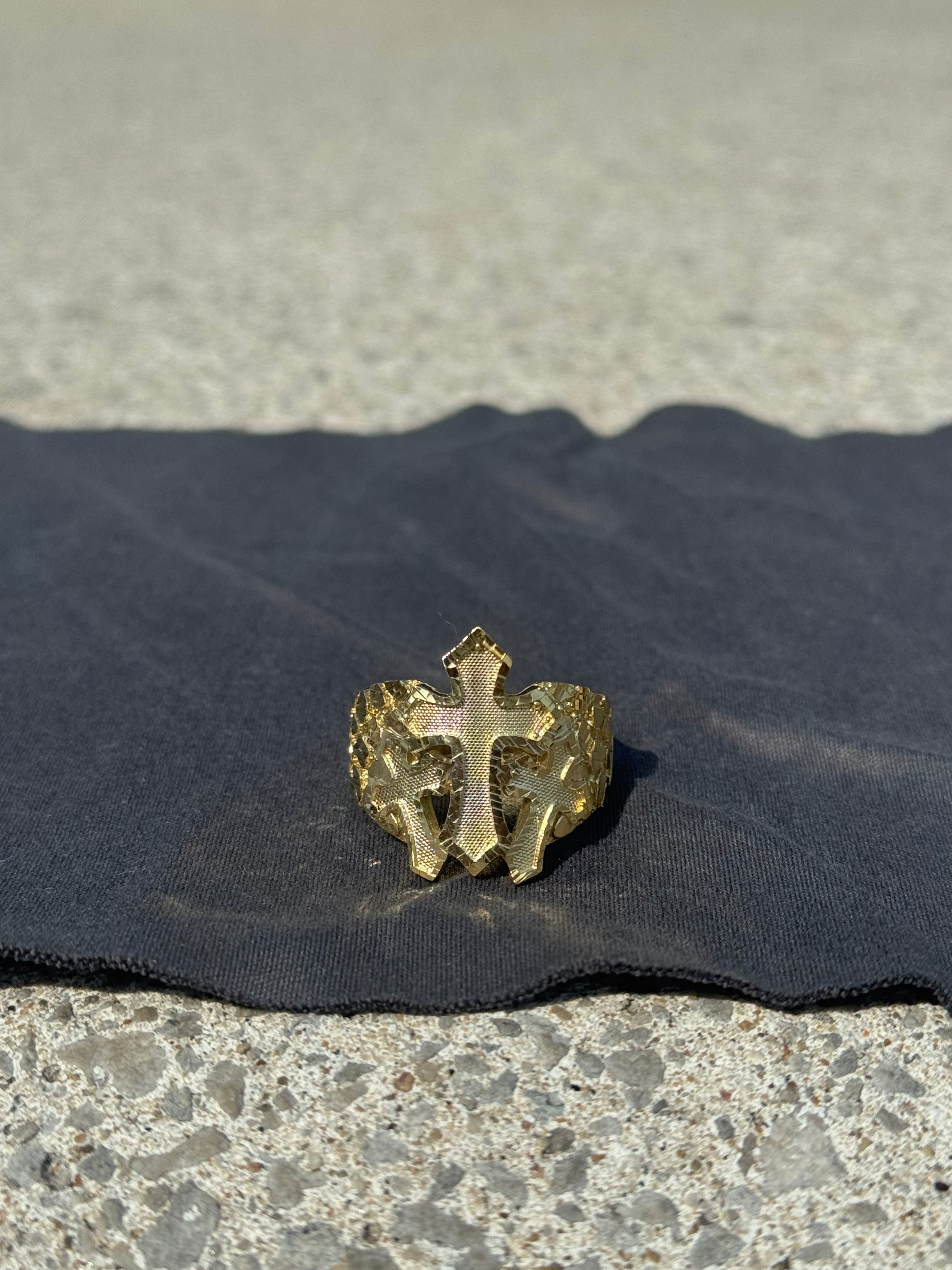 925 Silver Triple Cross Ring Side View - D's Custom Jewelry