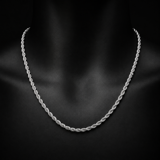 925 Silver 3MM Rope Chain & Bracelet