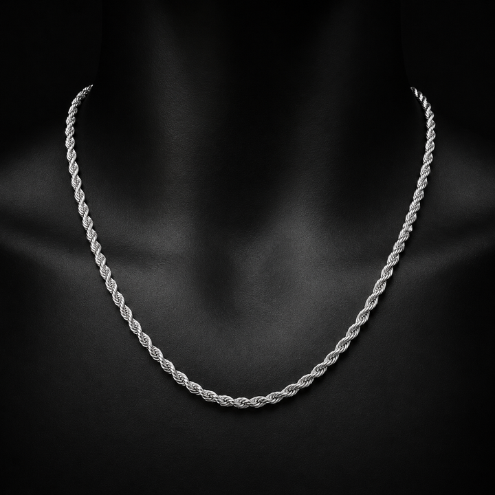 925 Silver 3MM Rope Chain & Bracelet