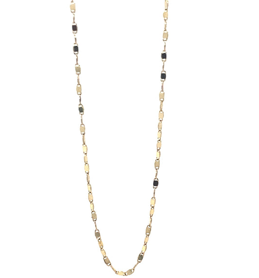 14K Yellow Gold Mirror Link Chain Necklace