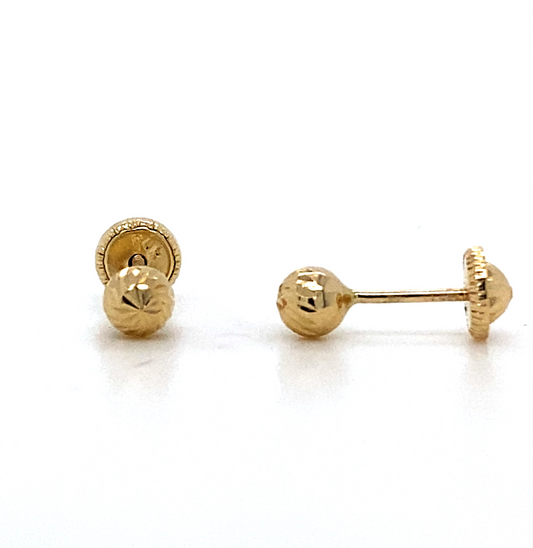 14K Yellow Gold Spiral Studs