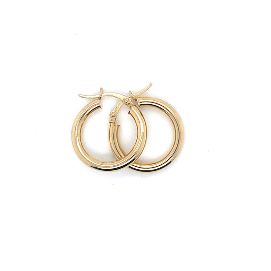 14K Yellow Gold Classic Hoop Earrings – 14.3MM