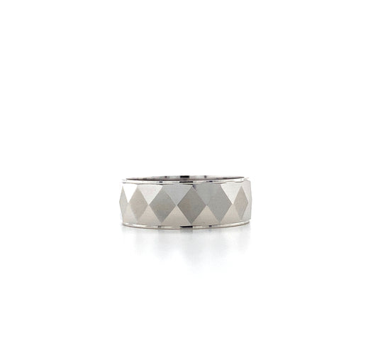 925 Sterling Silver Cross Cut Band