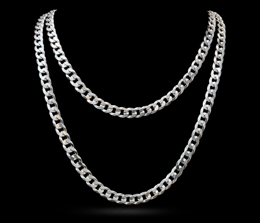 925 Silver 5.5MM Curb Link Chain Necklace