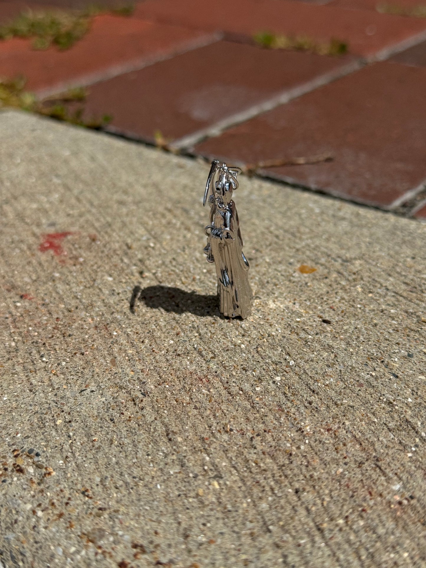 925 Sterling Silver Santa Muerte Pendant