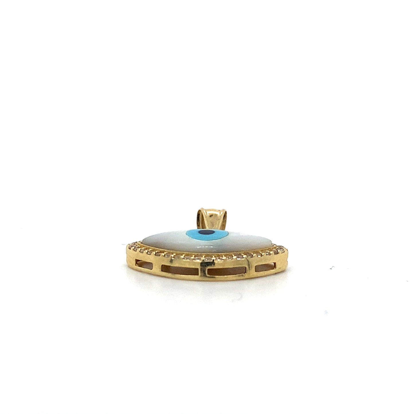 14K Yellow Gold Evil Eye Pendant