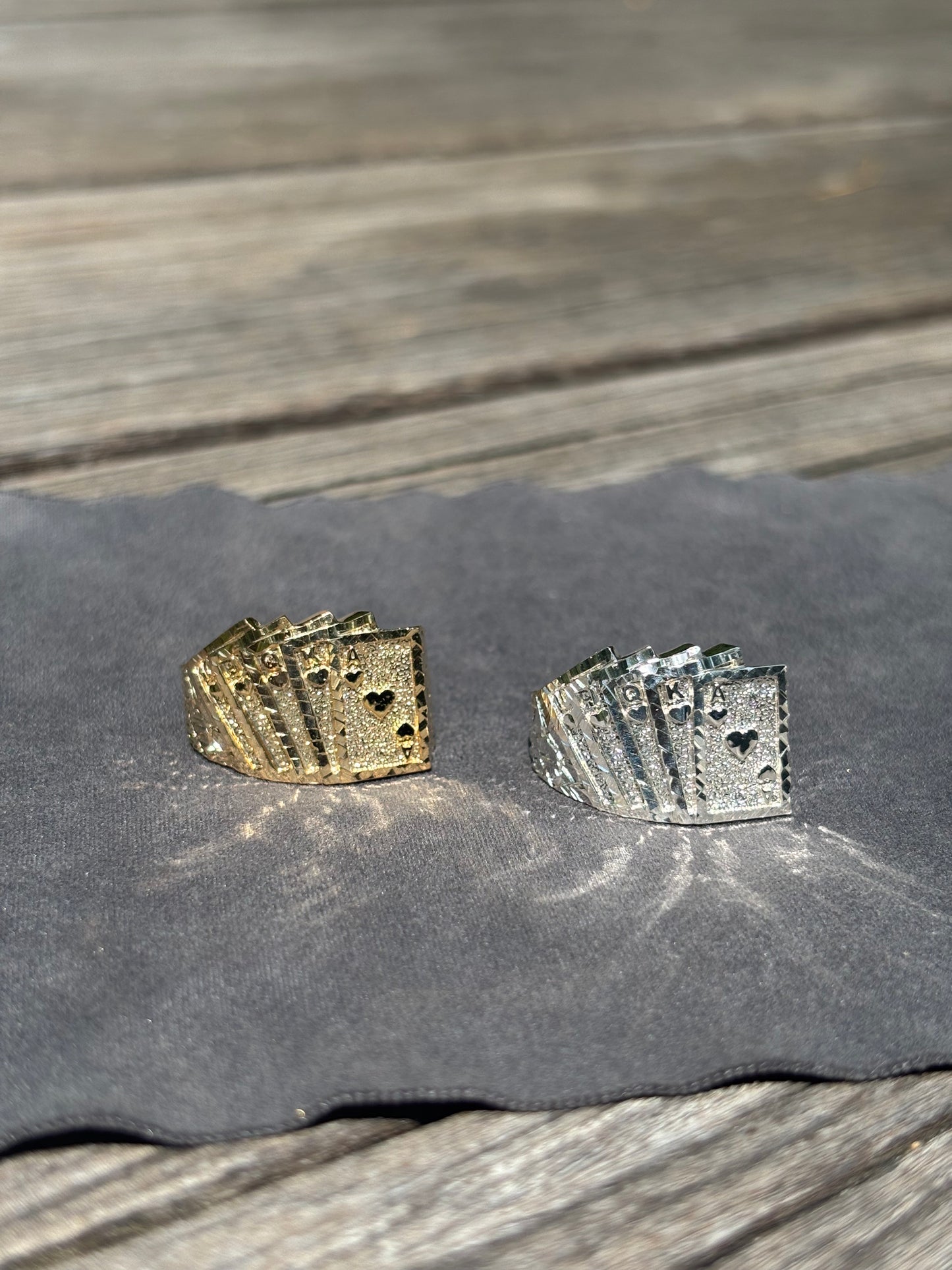 925 Silver Poker Nugget Ring