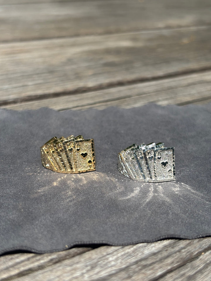 925 Silver Poker Nugget Ring
