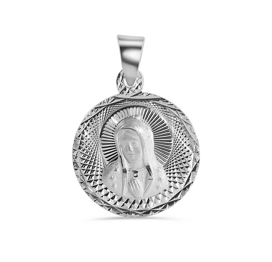 Virgin Mary Pendant In 925 Sterling Silver