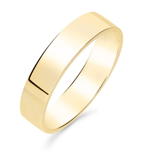 Men’s Flat Band Ring In 4MM In 14K Yellow Golds
