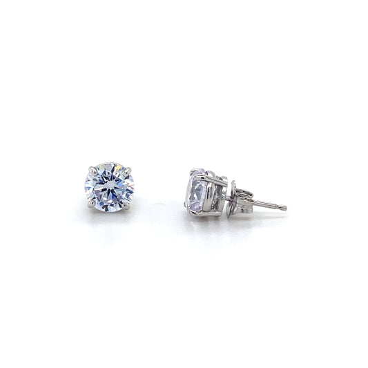 14K White Gold 7MM Diamond Stud Earrings