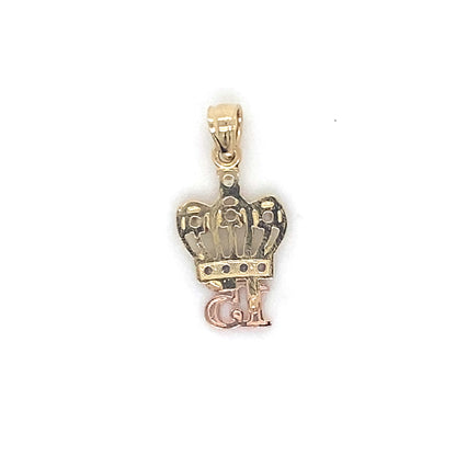 14K Two Tone Sweet 15th Quinceanera Crown Charm