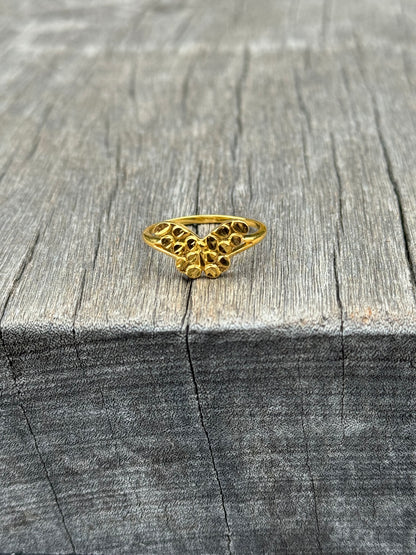 925 Silver Butterfly Nugget Ring