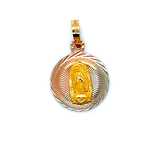14K Multi-Tone Virgin Mary Pendant