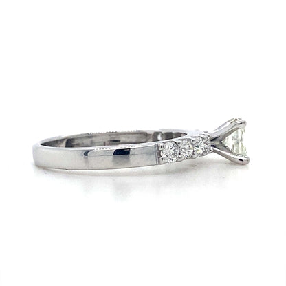 14K White Gold Engagement Ring – .85 Ct Certified Natural Diamond