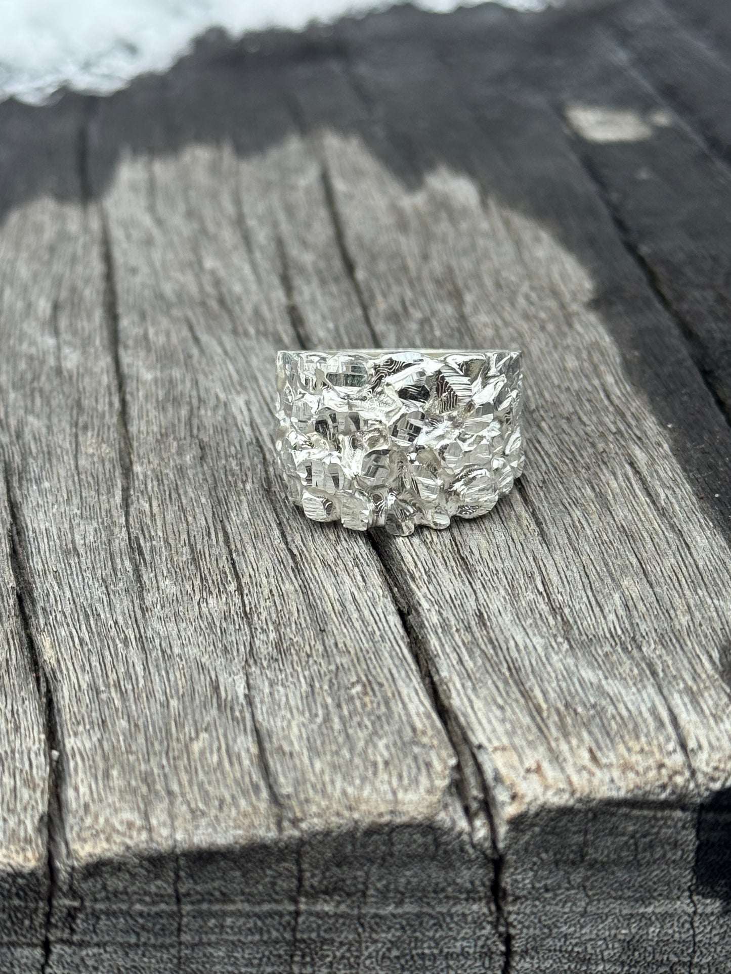 925 Silver Nugget Ring - Rose Gold Nugget Ring - Yellow Gold Nugget Ring