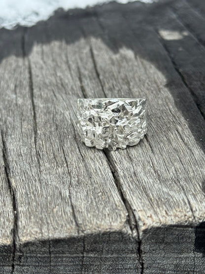 925 Silver Nugget Ring - Rose Gold Nugget Ring - Yellow Gold Nugget Ring
