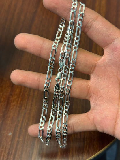 925 Sterling Silver 5MM Figaro Chain Necklace