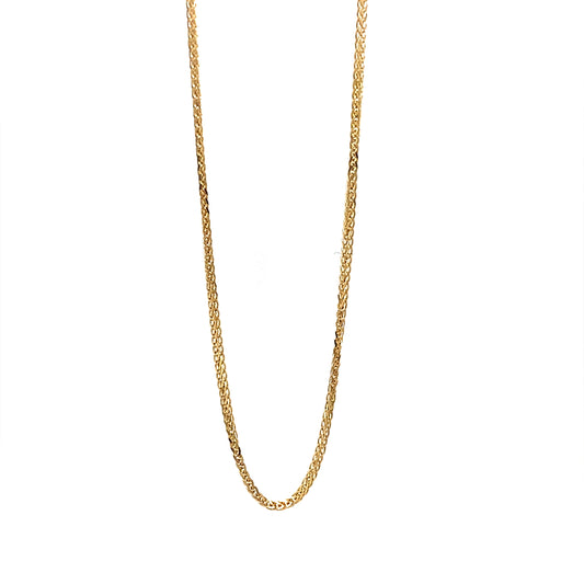 1MM 20” Wheat Chain IN 14K Yellow Gold