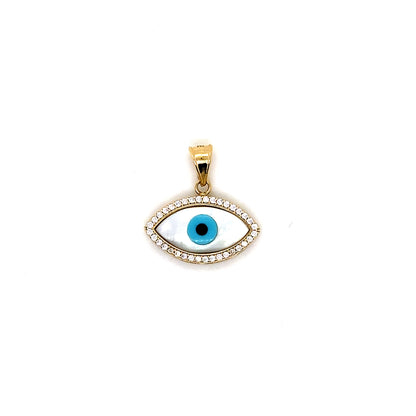 14K Yellow Gold Evil Eye Pendant
