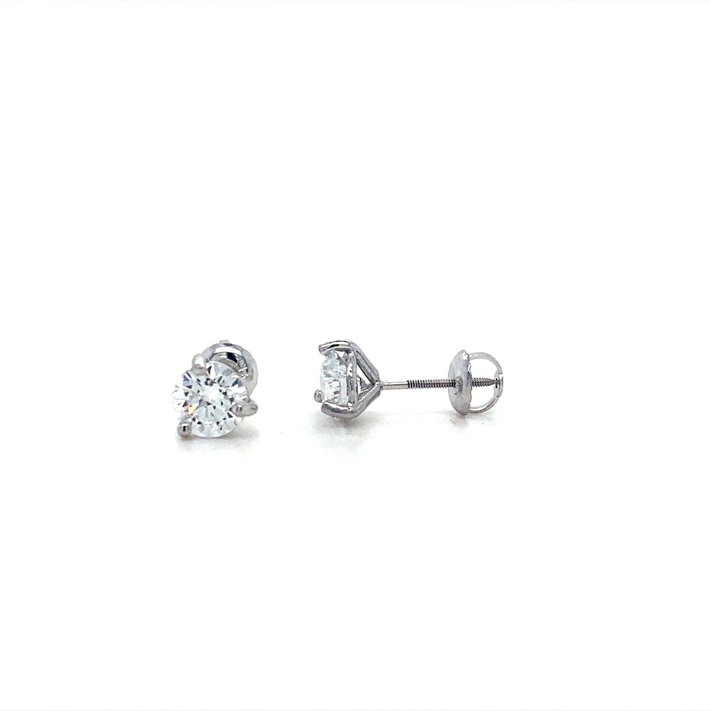 14K White Gold Stud In 5.7MM 1.48 Lab Grown Diamond