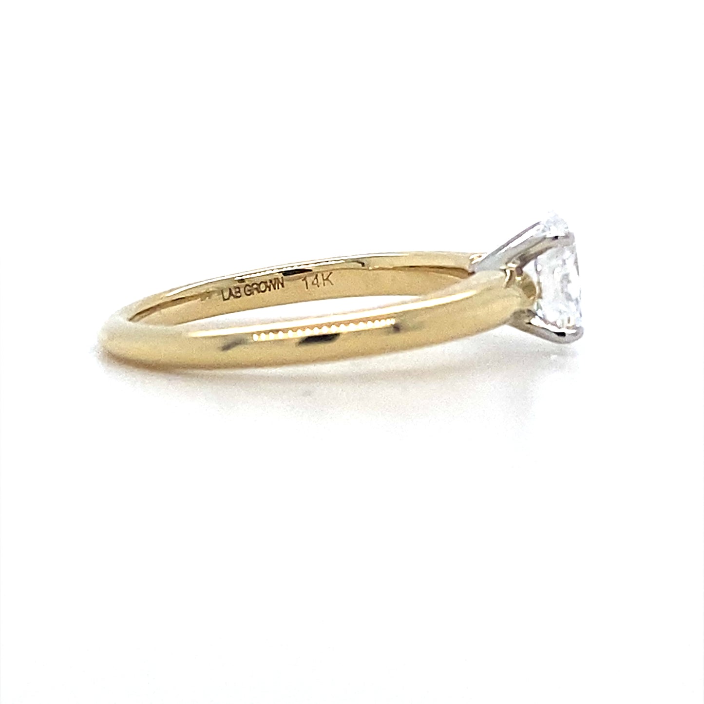 14K Two-Tone Gold Engagement Ring – .65 Ct Oval Lab-Grown Diamond