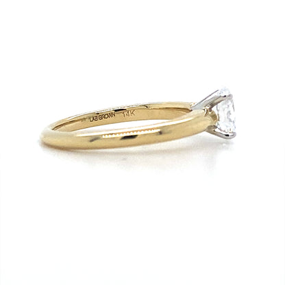 14K Two-Tone Gold Engagement Ring – .65 Ct Oval Lab-Grown Diamond