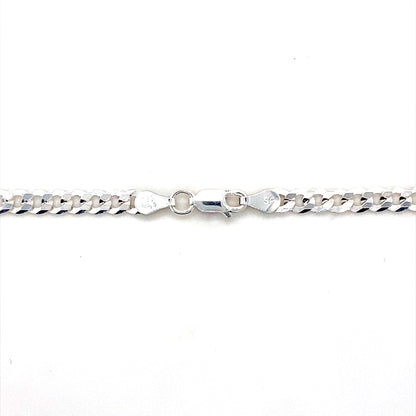 4MM 24” Curb Link Chain In 925 Sterling Silver