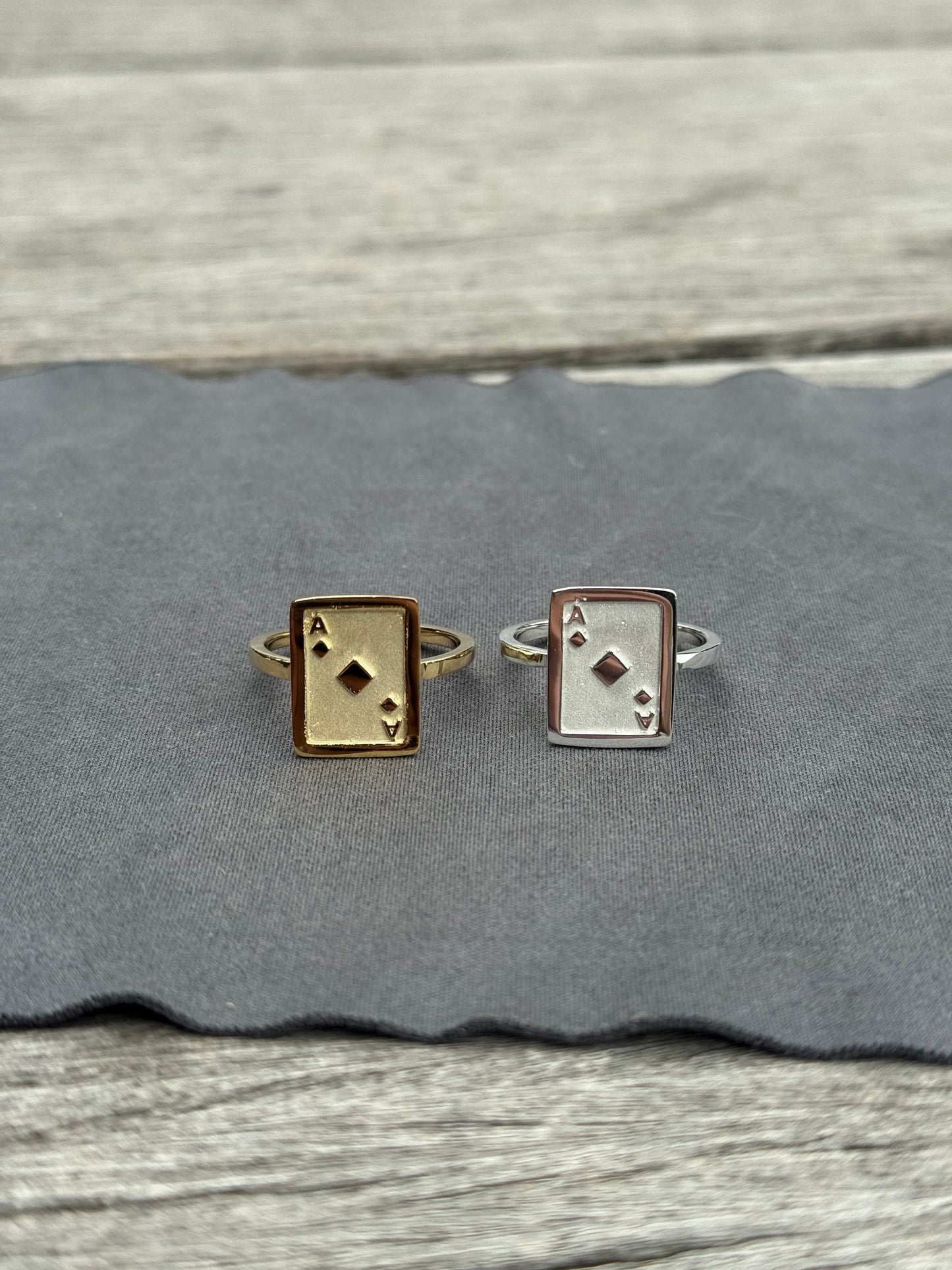 925 Silver Ace Card Ring